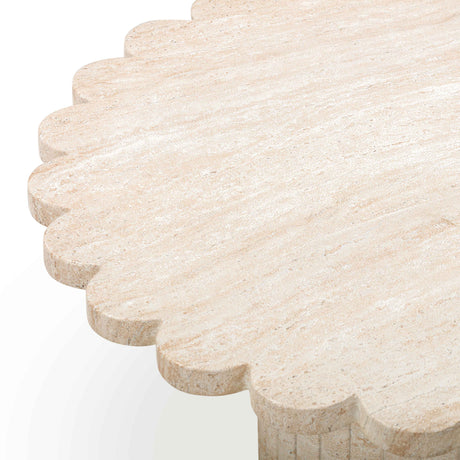 Blossom Washed Travertine Finish Indoor/Outdoor Coffee Table by TOV Furniture at Eve Furniture