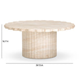 Blossom Washed Travertine Finish Indoor/Outdoor Coffee Table by TOV Furniture at Eve Furniture