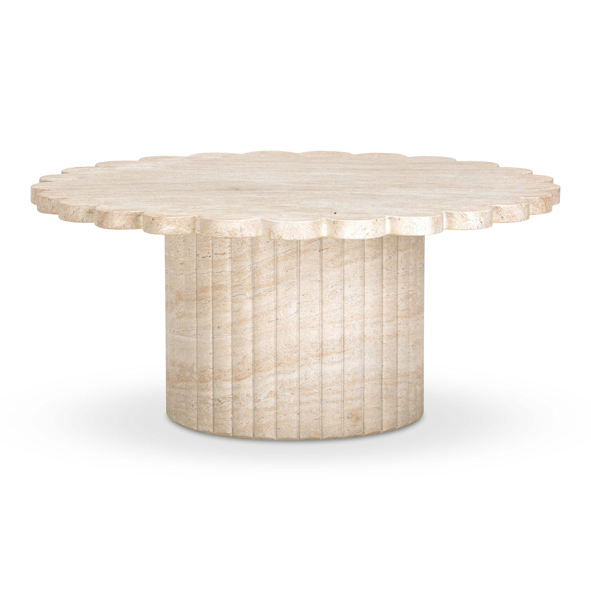 Blossom Washed Travertine Finish Indoor/Outdoor Coffee Table by TOV Furniture at Eve Furniture