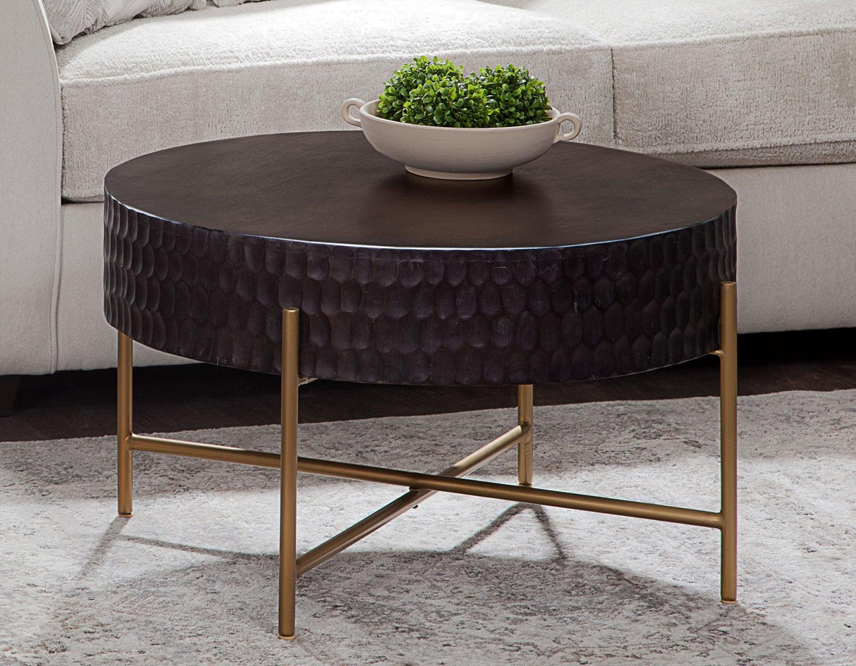 Bobbi 30″ Round Solid Wood Coffee Table by Steve Silver at Eve Furniture