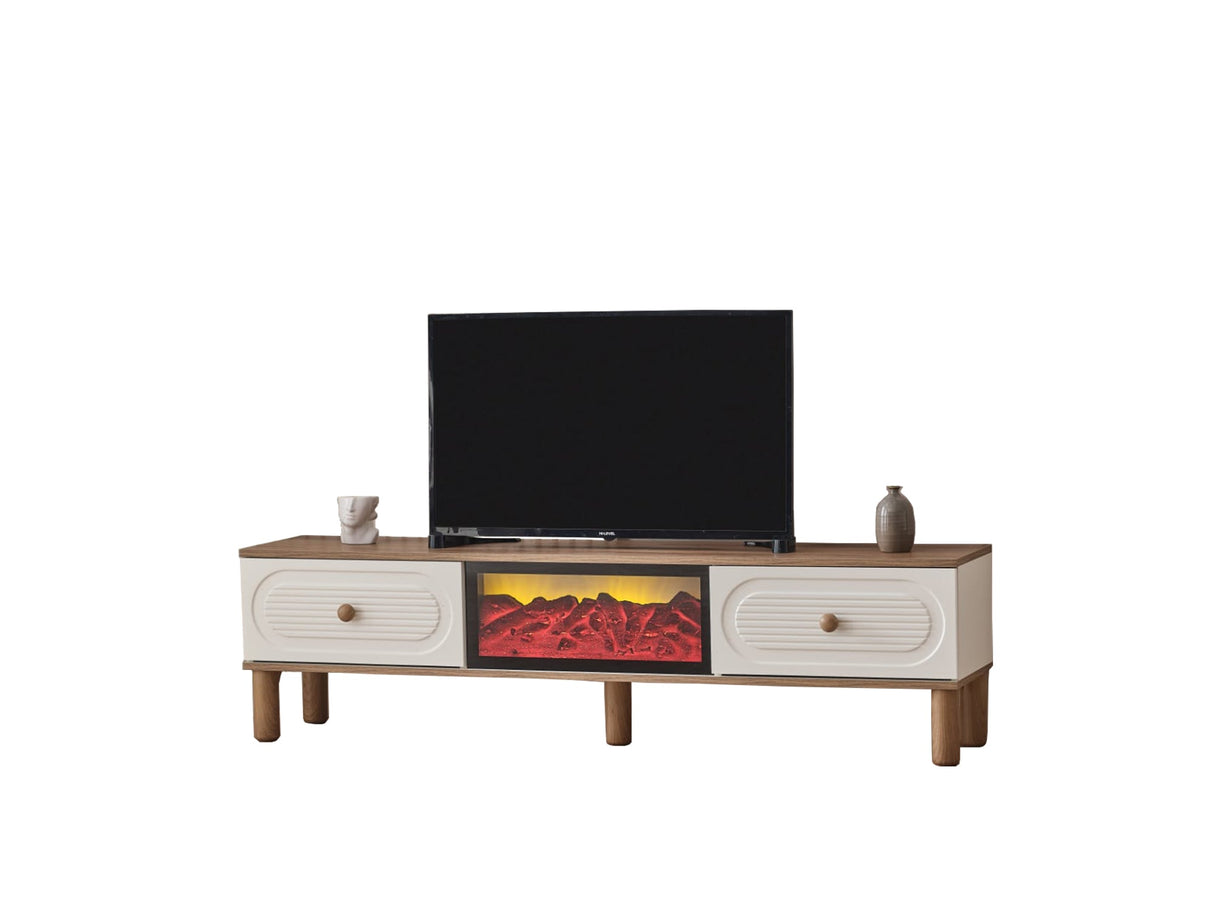 Bohem Tv Stand With Fireplace by Furnia at Eve Furniture