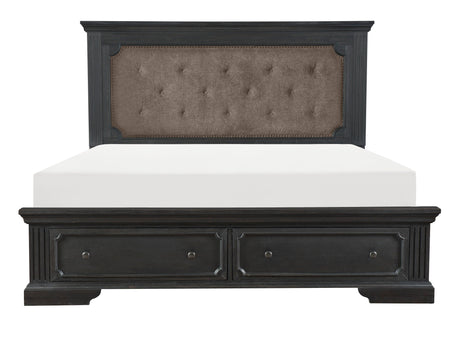 Bolingbrook Wire-Brushed Charcoal Storage Platform Bedroom Set by Homelegance at Eve Furniture