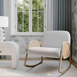 Bonney Cream Performance Fabric Rocking Chair by TOV Furniture at Eve Furniture