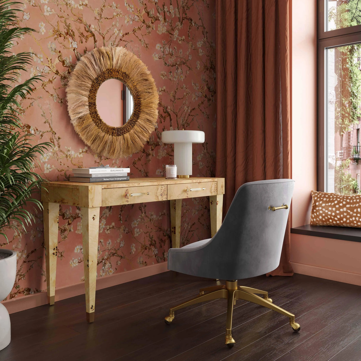 Brandyss Burl Work Desk by TOV Furniture at Eve Furniture
