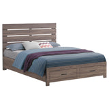 Brantford Barrel Oak Eastern King Storage Bed by Coaster at Eve Furniture