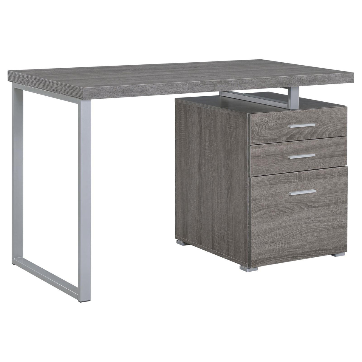 Brennan Weathered Gray 3-Drawer Office Desk by Coaster at Eve Furniture