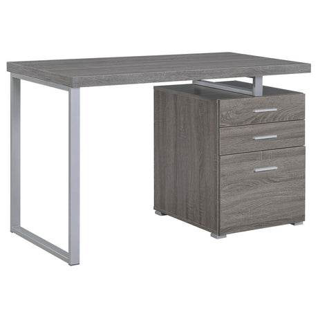 Brennan Weathered Gray 3-Drawer Office Desk by Coaster at Eve Furniture