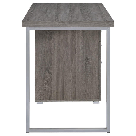 Brennan Weathered Gray 3-Drawer Office Desk by Coaster at Eve Furniture