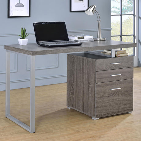 Brennan Weathered Gray 3-Drawer Office Desk by Coaster at Eve Furniture