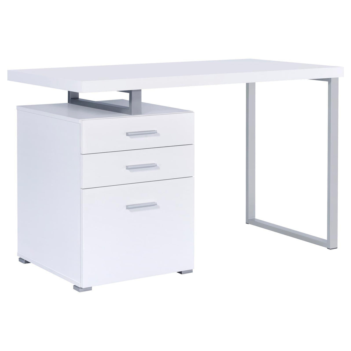 Brennan White 3-Drawer Office Desk by Coaster at Eve Furniture