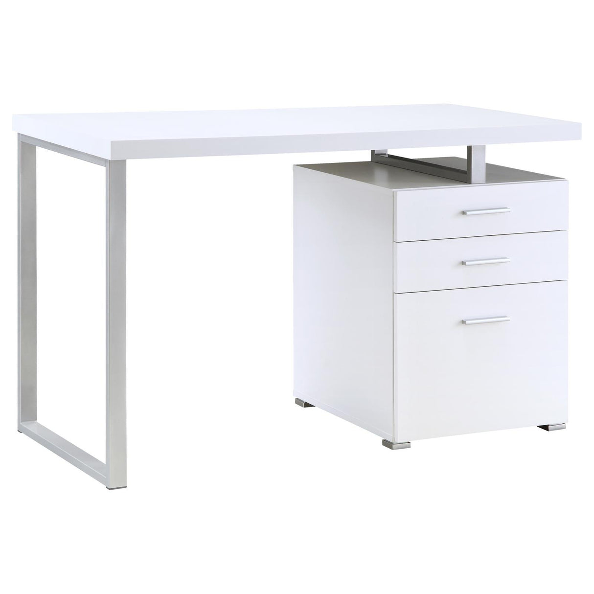 Brennan White 3-Drawer Office Desk by Coaster at Eve Furniture