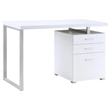 Brennan White 3-Drawer Office Desk by Coaster at Eve Furniture
