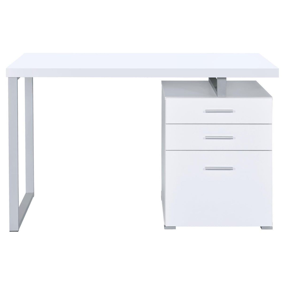 Brennan White 3-Drawer Office Desk by Coaster at Eve Furniture
