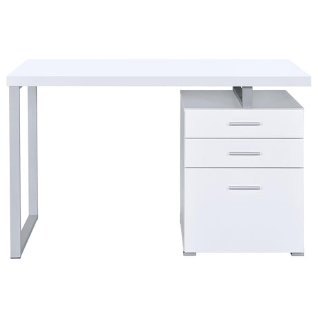 Brennan White 3-Drawer Office Desk by Coaster at Eve Furniture