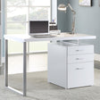 Brennan White 3-Drawer Office Desk by Coaster at Eve Furniture