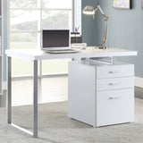 Brennan White 3-Drawer Office Desk by Coaster at Eve Furniture