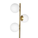 Brilliance Modern Gold Brush Floor Lamp, Opal Glass Shades and Round Metal Base by Ashcroft Furniture at Eve Furniture