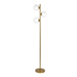 Brilliance Modern Gold Brush Floor Lamp, Opal Glass Shades and Round Metal Base by Ashcroft Furniture at Eve Furniture