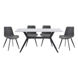 Brixley Black/Gray Faux Marble-Top Dining Set by Homelegance at Eve Furniture