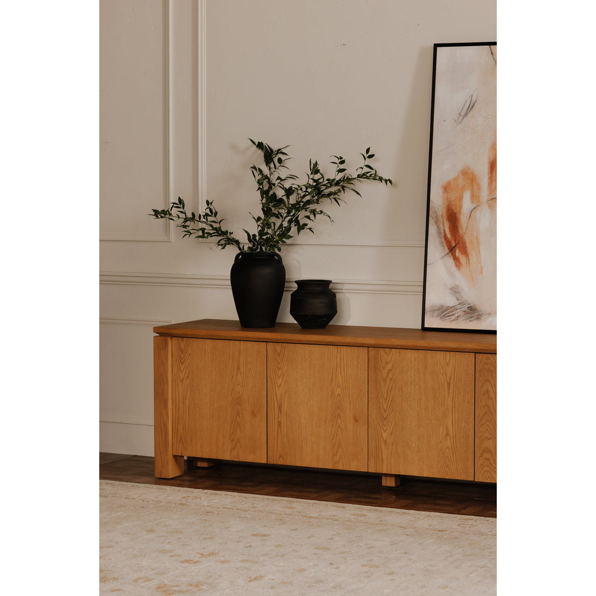 Brook Country Oak Media Unit by Moe's Home at Eve Furniture