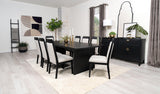 Brookmead Black 9-Piece Extension Leaf Dining Table Set by Coaster at Eve Furniture