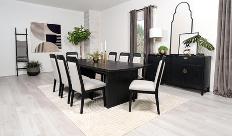 Brookmead Black 9-Piece Extension Leaf Dining Table Set by Coaster at Eve Furniture