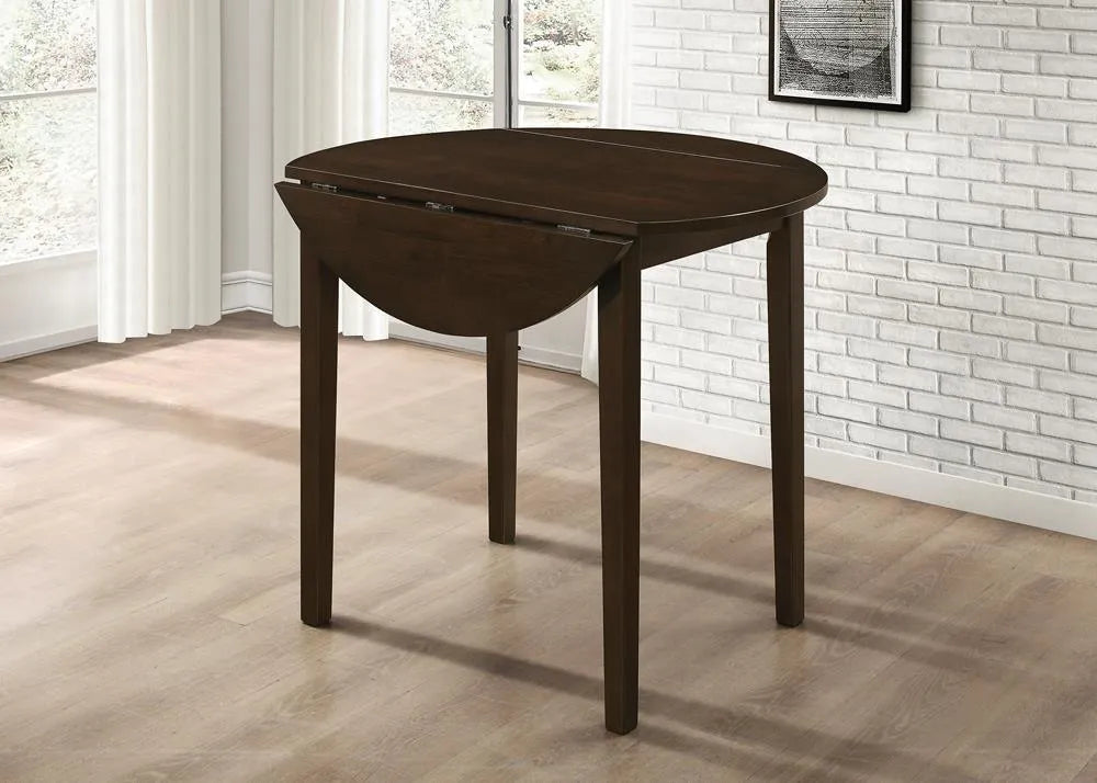 Bucknell Cappuccino/Tan 3-Piece Dining Set with Drop Leaf by Coaster at Eve Furniture