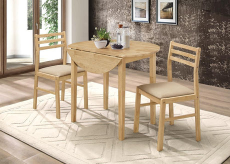 Bucknell Natural/Tan 3-Piece Dining Set with Drop Leaf by Coaster at Eve Furniture