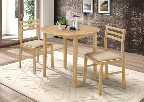 Bucknell Natural/Tan 3-Piece Dining Set with Drop Leaf by Coaster at Eve Furniture