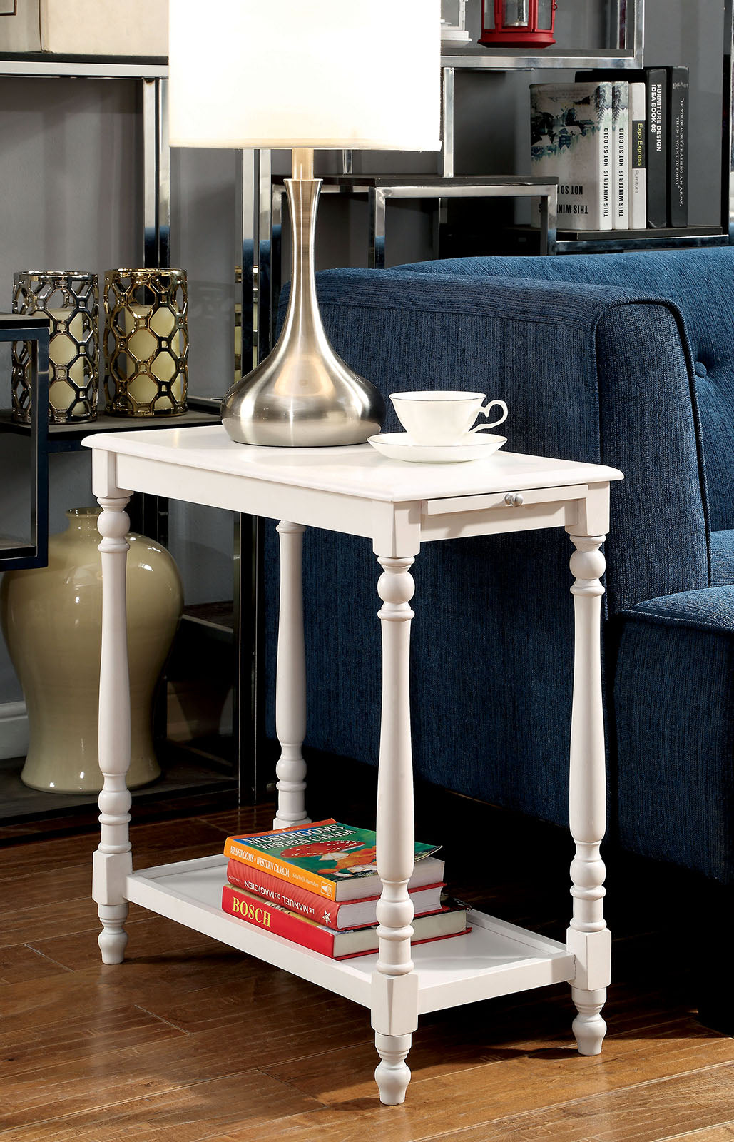 Deering White Side Table