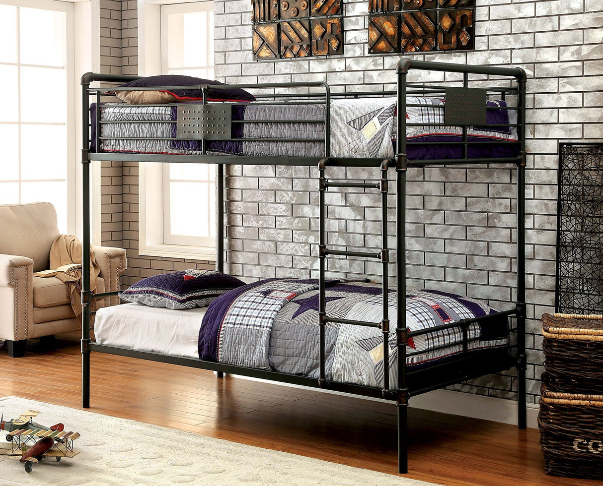 Olga Antique Black Twin/Twin Bunk Bed