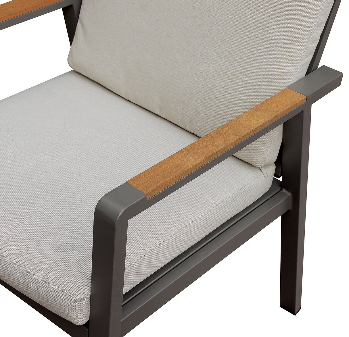 Alycia White/Beige/Gray Arm Chair