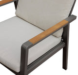 Alycia White/Beige/Gray Arm Chair