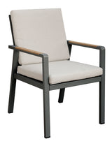 Alycia White/Beige/Gray Arm Chair