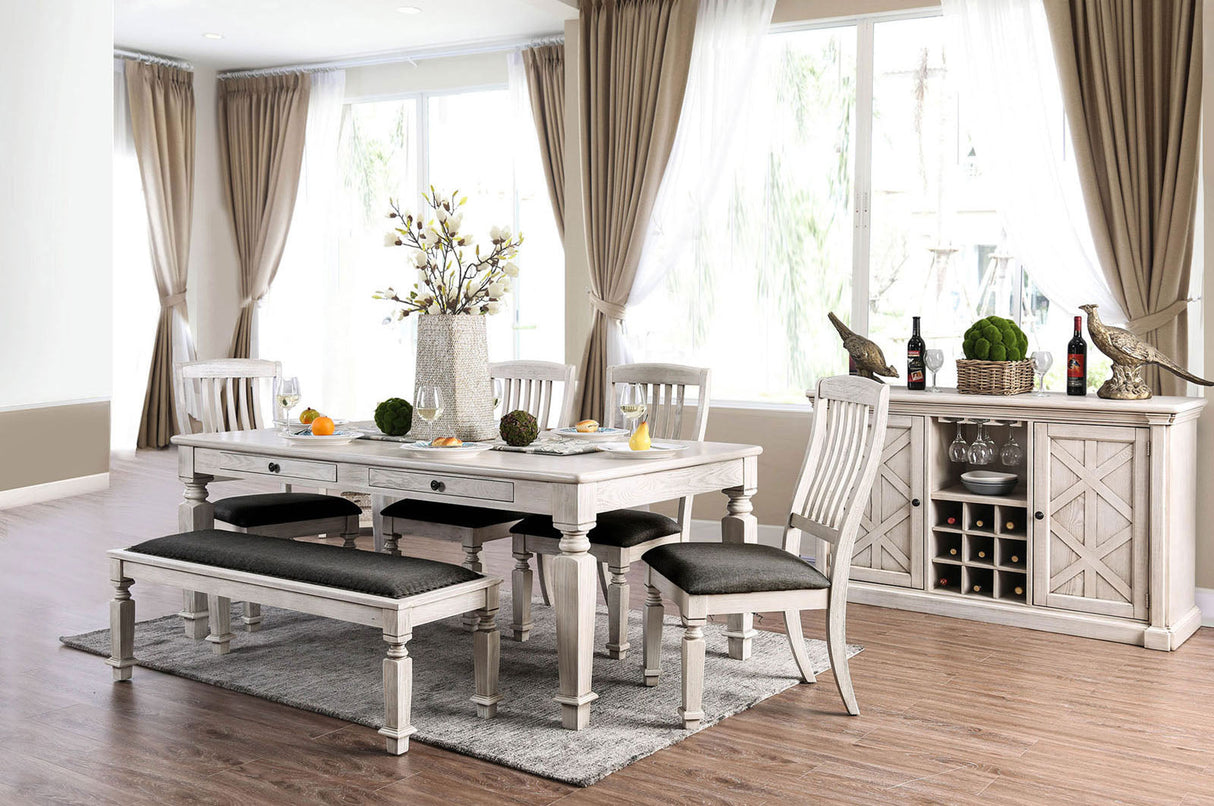 Georgia Antique White/Gray Dining Table