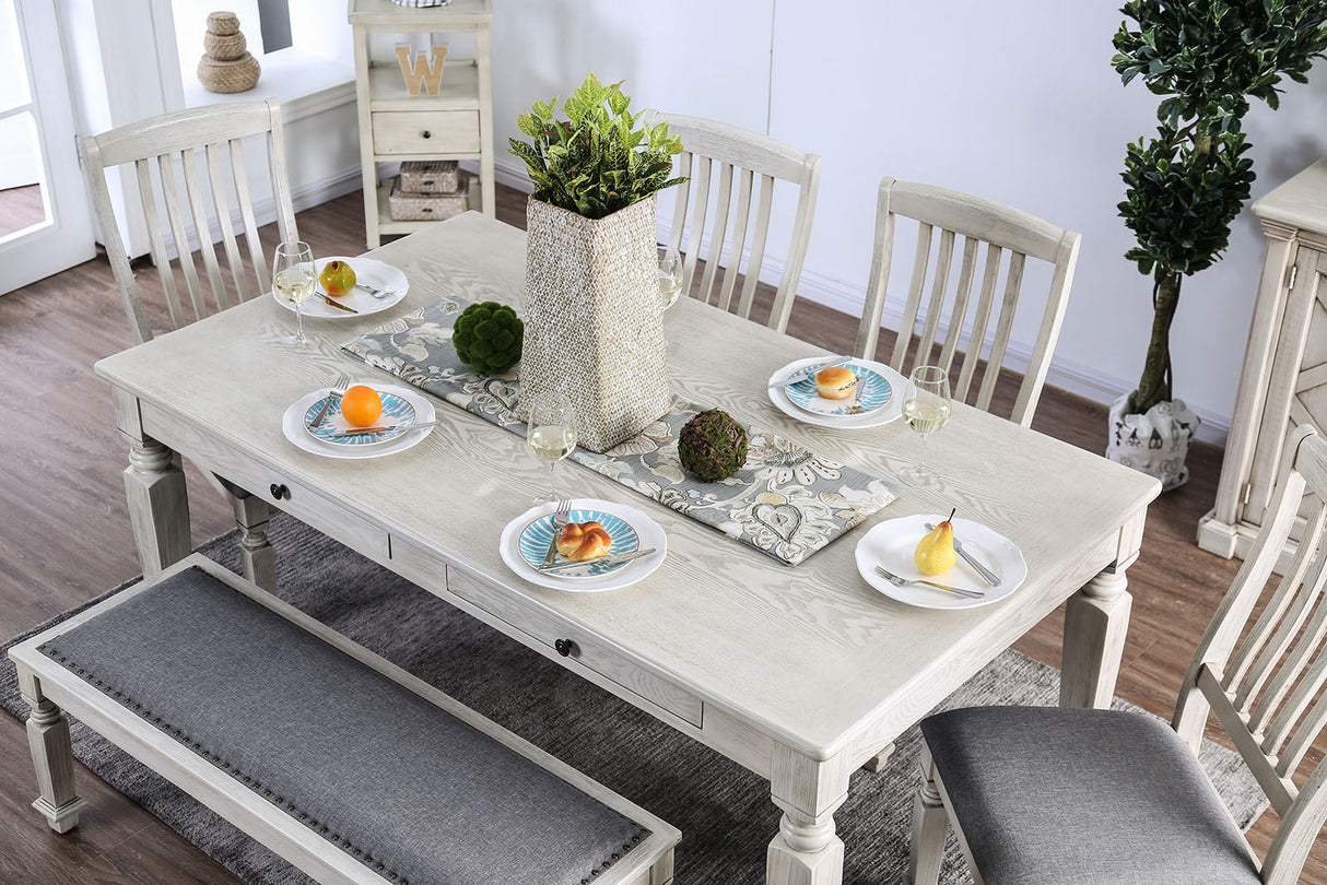 Georgia Antique White/Gray Dining Table