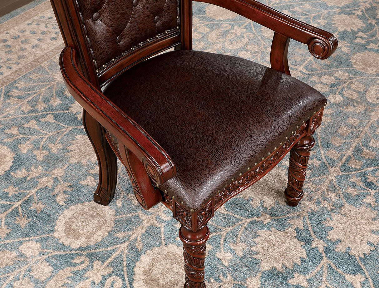 Canyonville Brown Cherry/Dark Brown Arm Chair, Set of 2