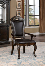 Lombardy Walnut/Dark Brown Arm Chair, Set of 2 by Furniture of America at Eve Furniture