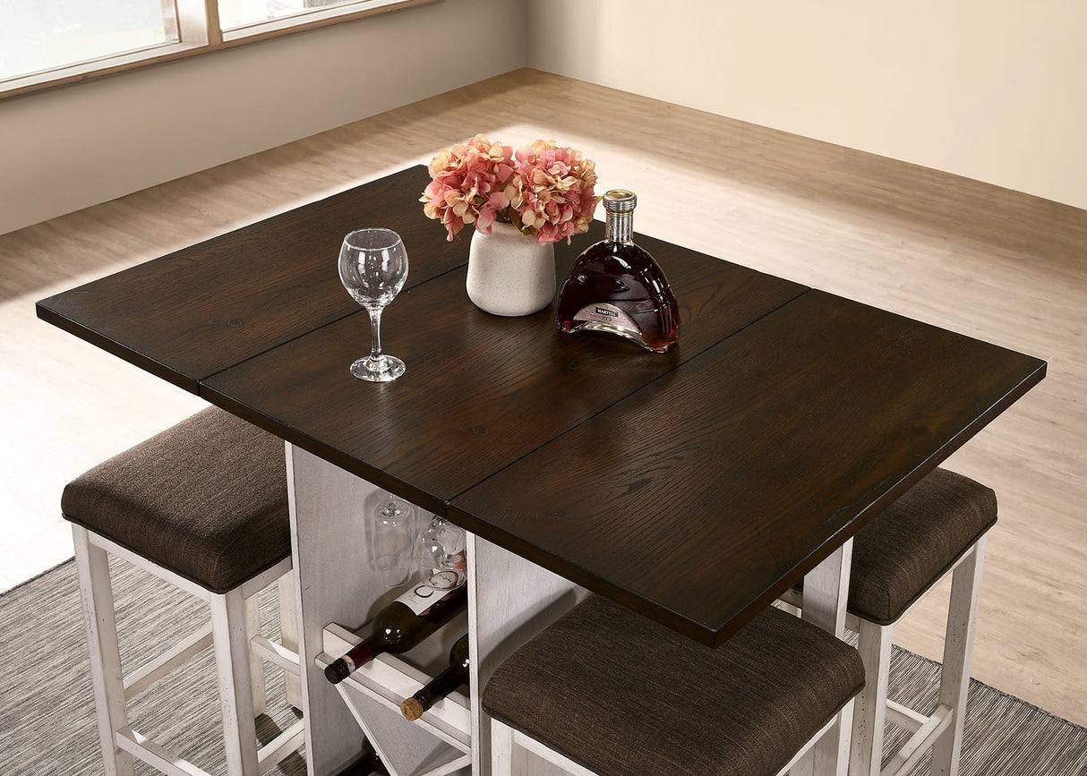 Bingham Dark Walnut/Antique White Counter Ht. Table