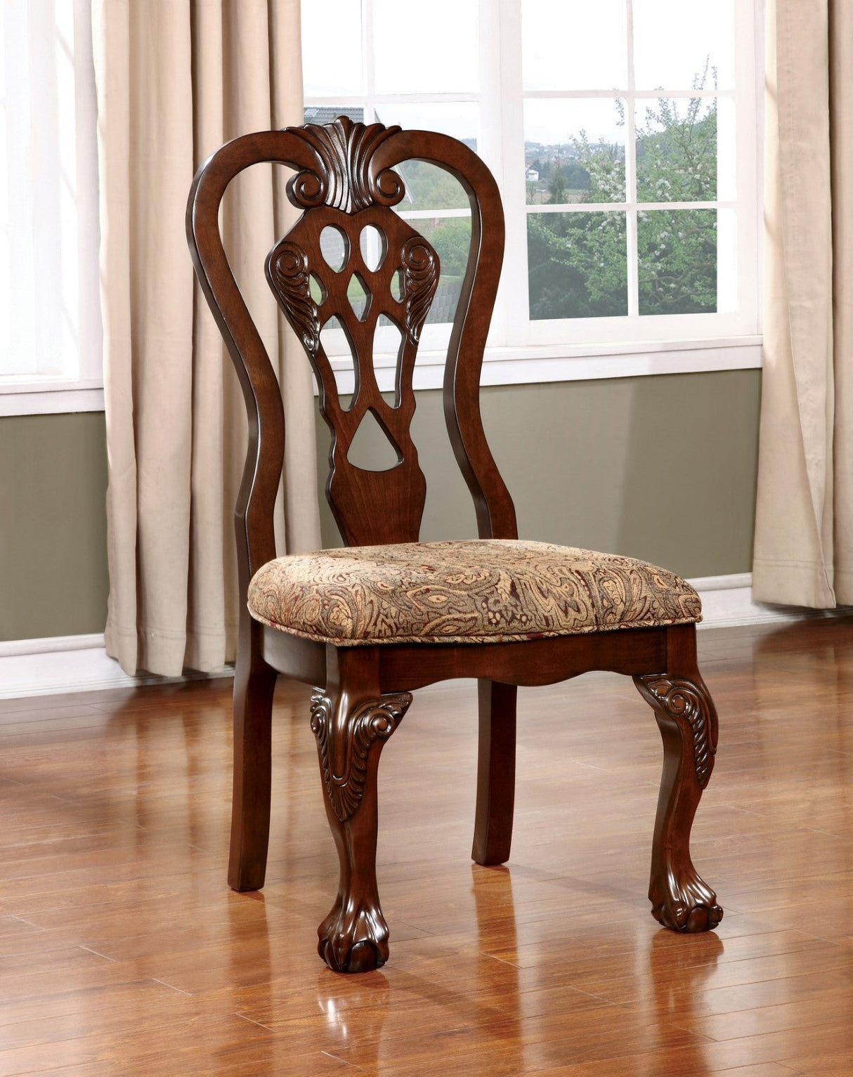 Elana Brown Cherry/Brown Side Chair, Set of 2