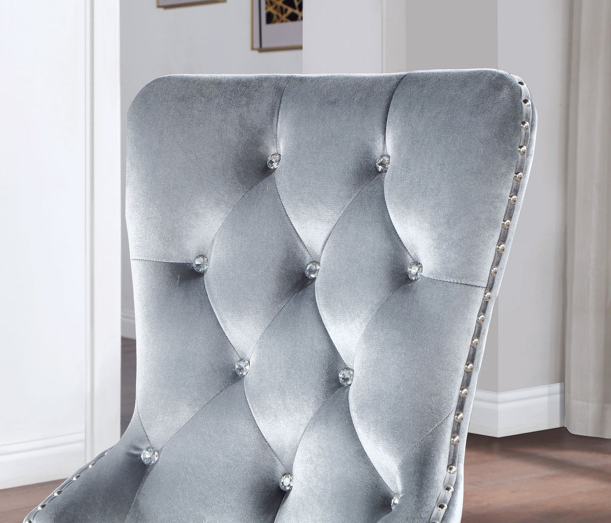 Adalia Silver/Dark Gray Chair (2/Ctn)