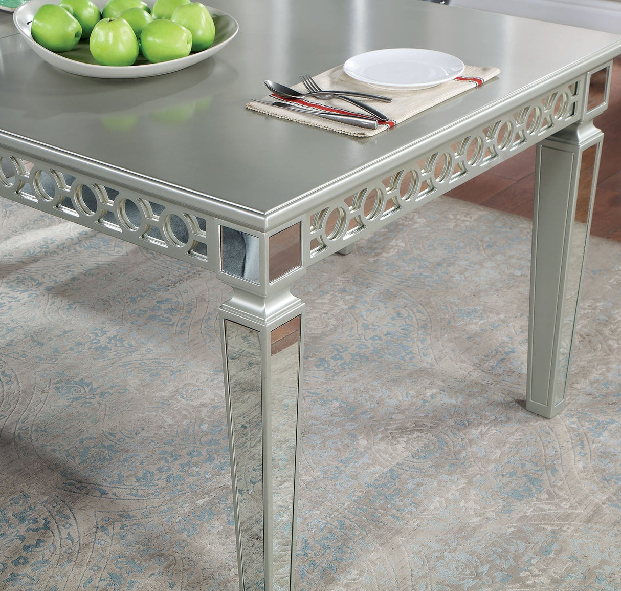 Adalia Silver/Dark Gray Dining Table