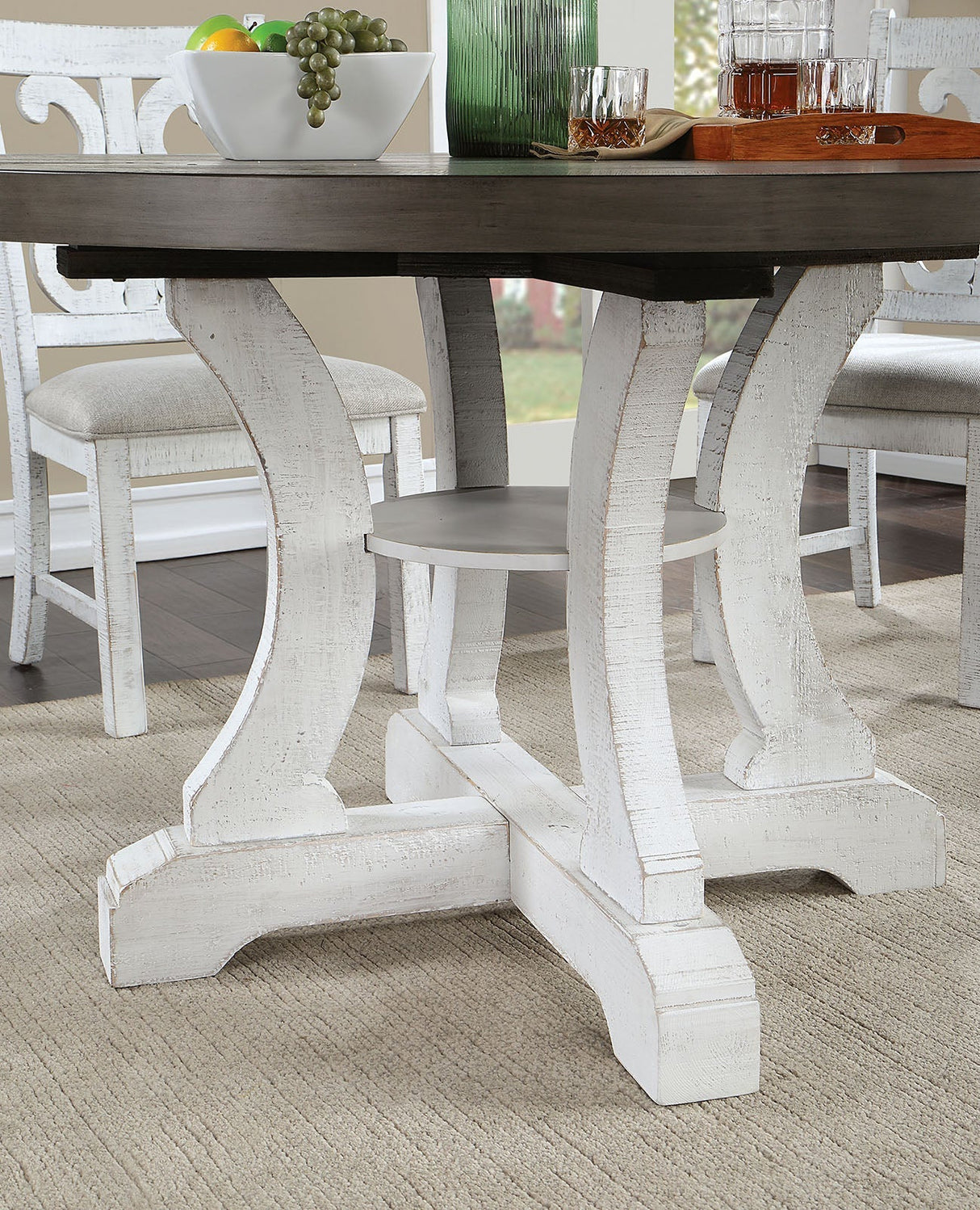 Auletta Distressed White/Gray Dining Table