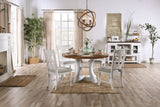 Auletta Distressed White/Distressed Dark Oak Round Table