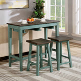 Elinor Antique Teal/Gray Bar Table Set