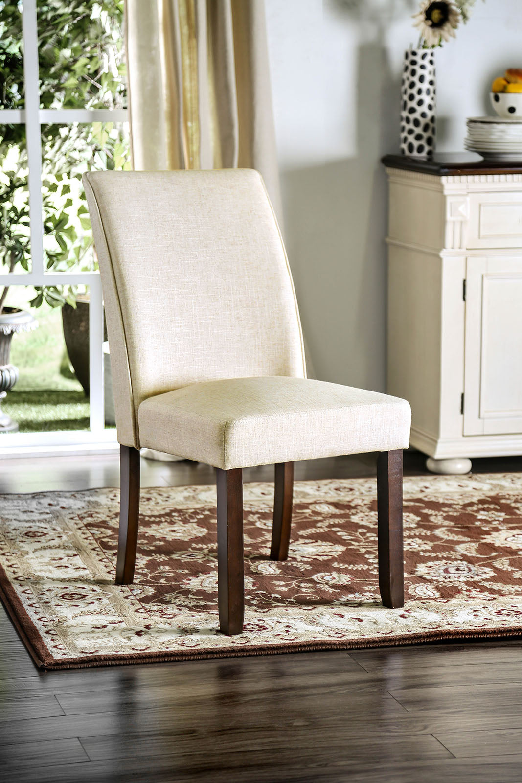 Cimma Espresso/Ivory Side Chair, Set of 2