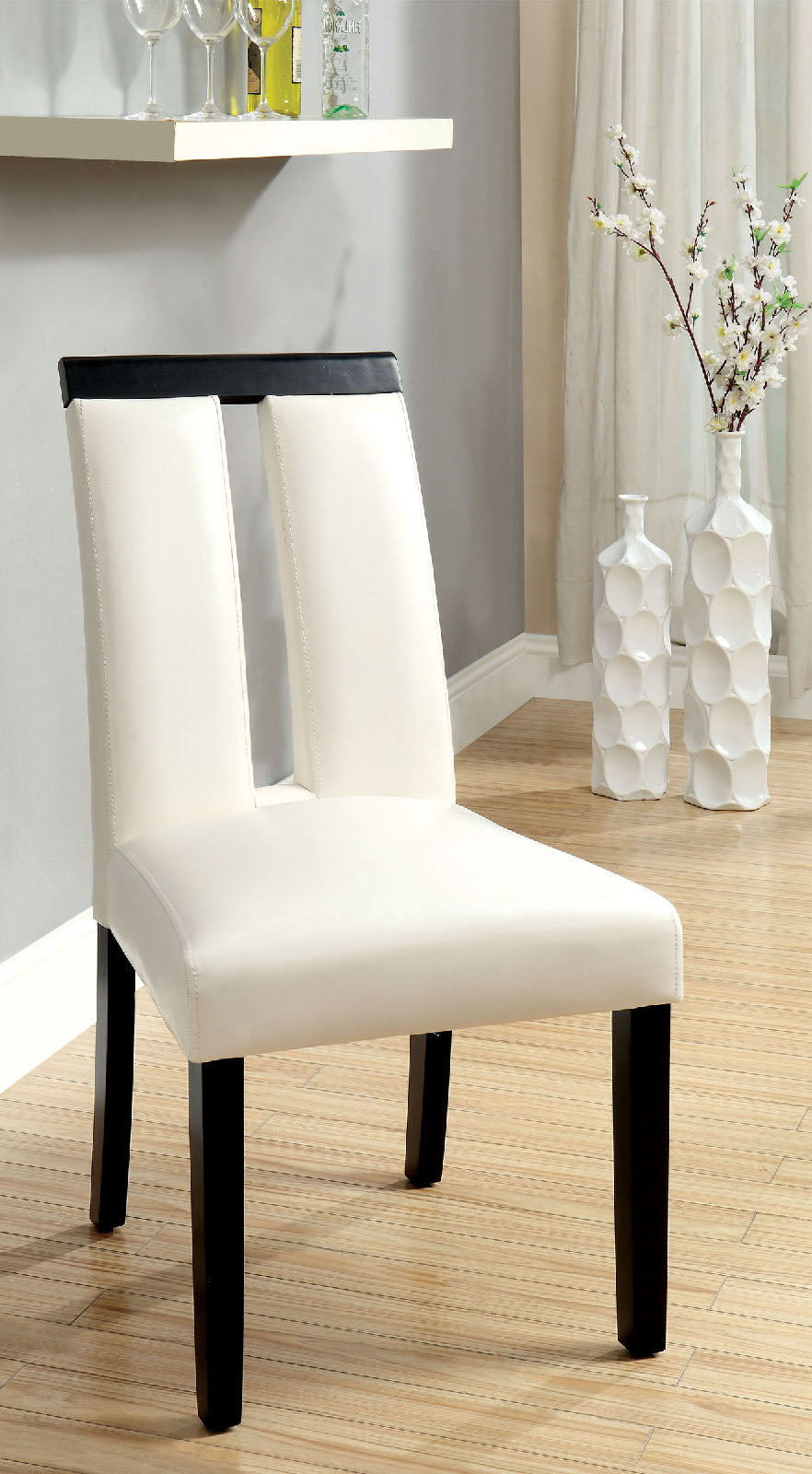 Luminar Black/White Side Chair, Set of 2