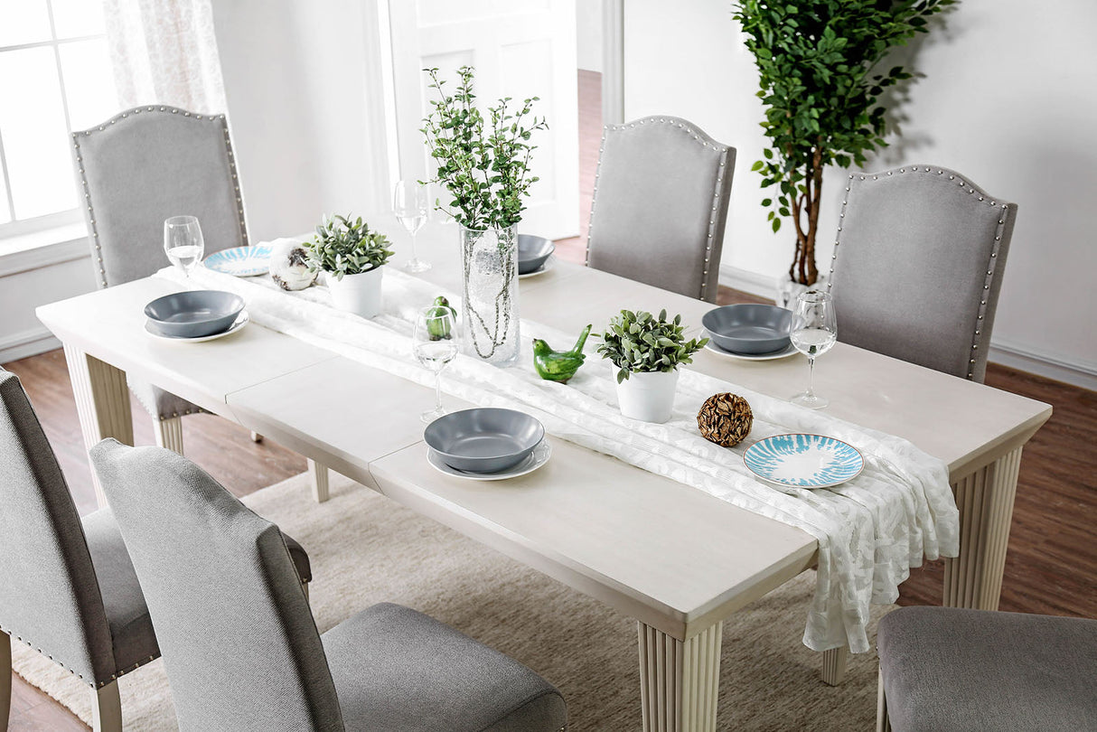 Daniella Antique White/Gray Dining Table