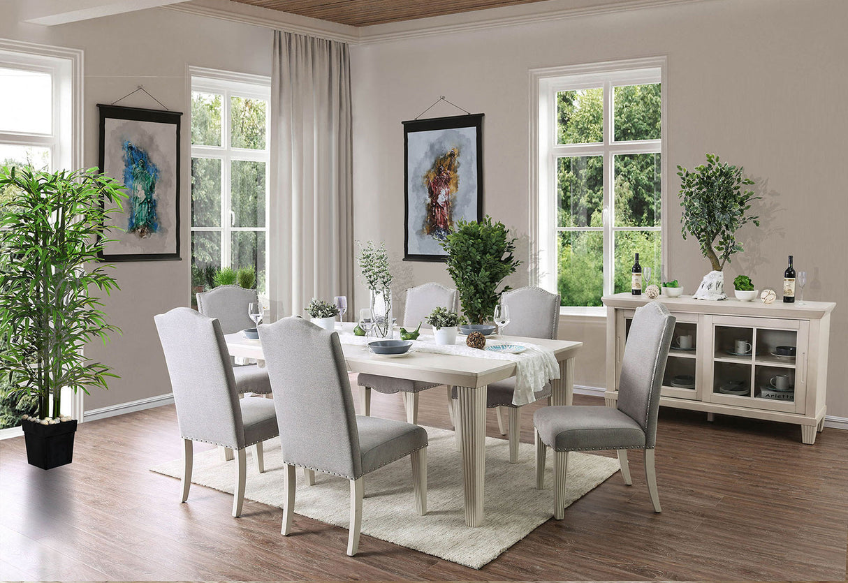 Daniella Antique White/Gray Dining Table