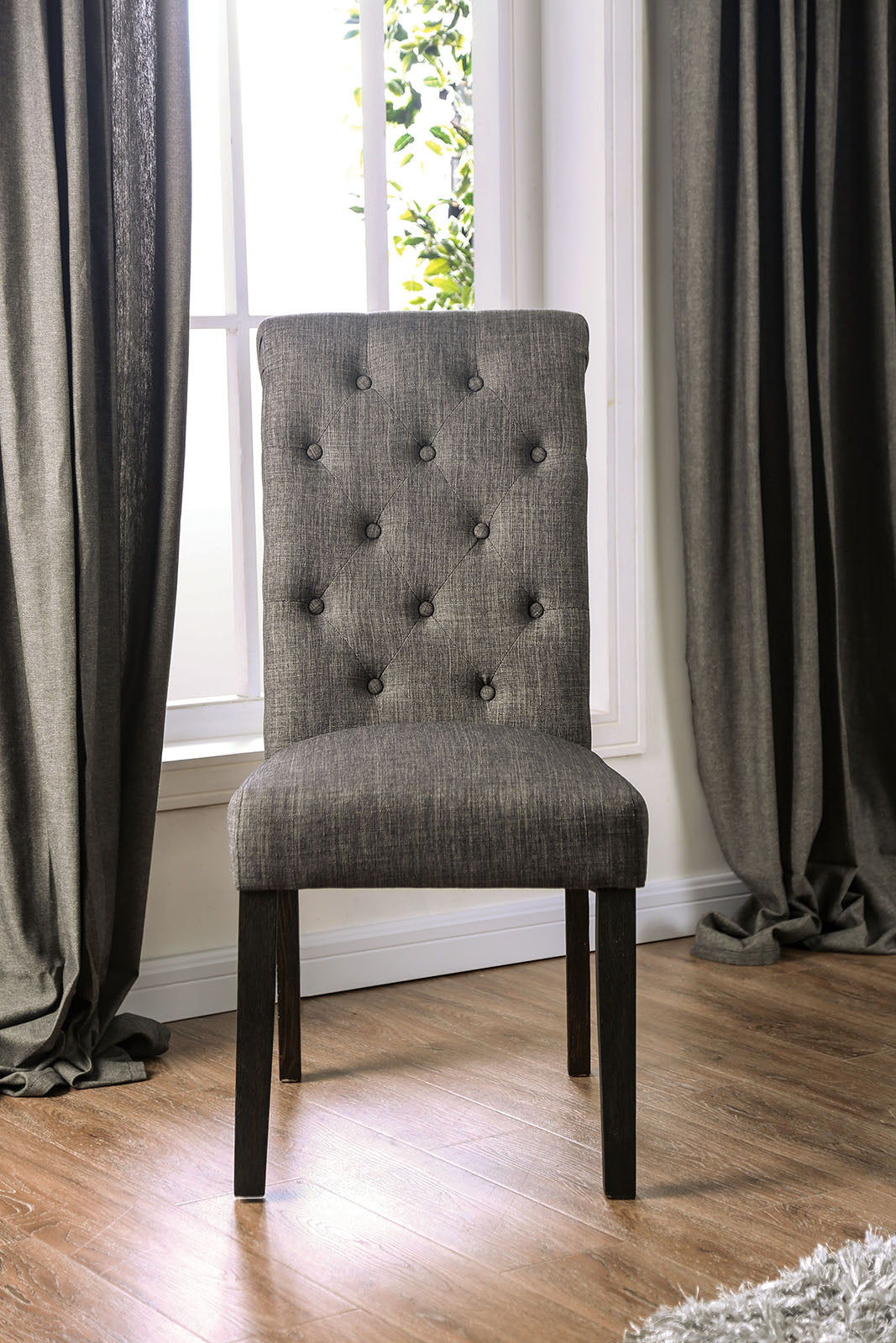 Alfred Antique Black/Gray Side Chair (2/Ctn)